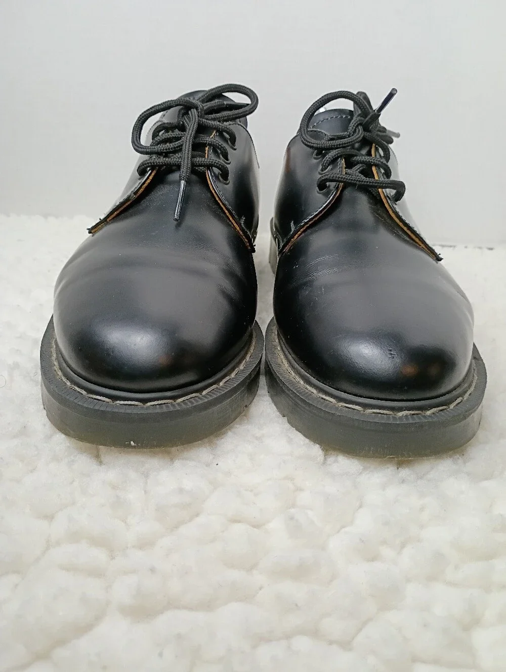 Solovair 3 Eye Gibson Derby Shoes Black Leather Made England Men's UK 10